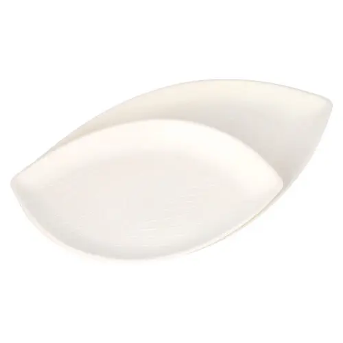 PAPSTAR Conpax (LM) Teller "Folia" Zuckerrohr oval 23,6 cm x 35,6 cm