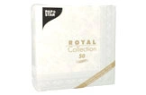 Papstar Royal Collection Servietten weiß, 3-lagig, 50 Stück für festliche Anlässe, Artikelnummer 10453