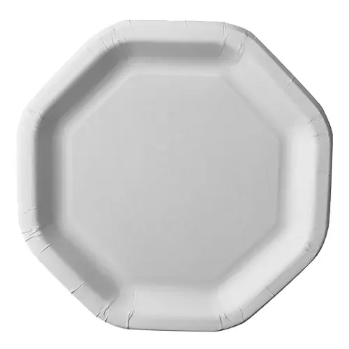 PAPSTAR Teller Pappe "pure" 8-eckig 23,5 x 23,5 cm weiß, lebensmittelecht und nachhaltig aus 100 % Frischfaserkarton, FSC-zertifiziert, Art.-Nr. 85703