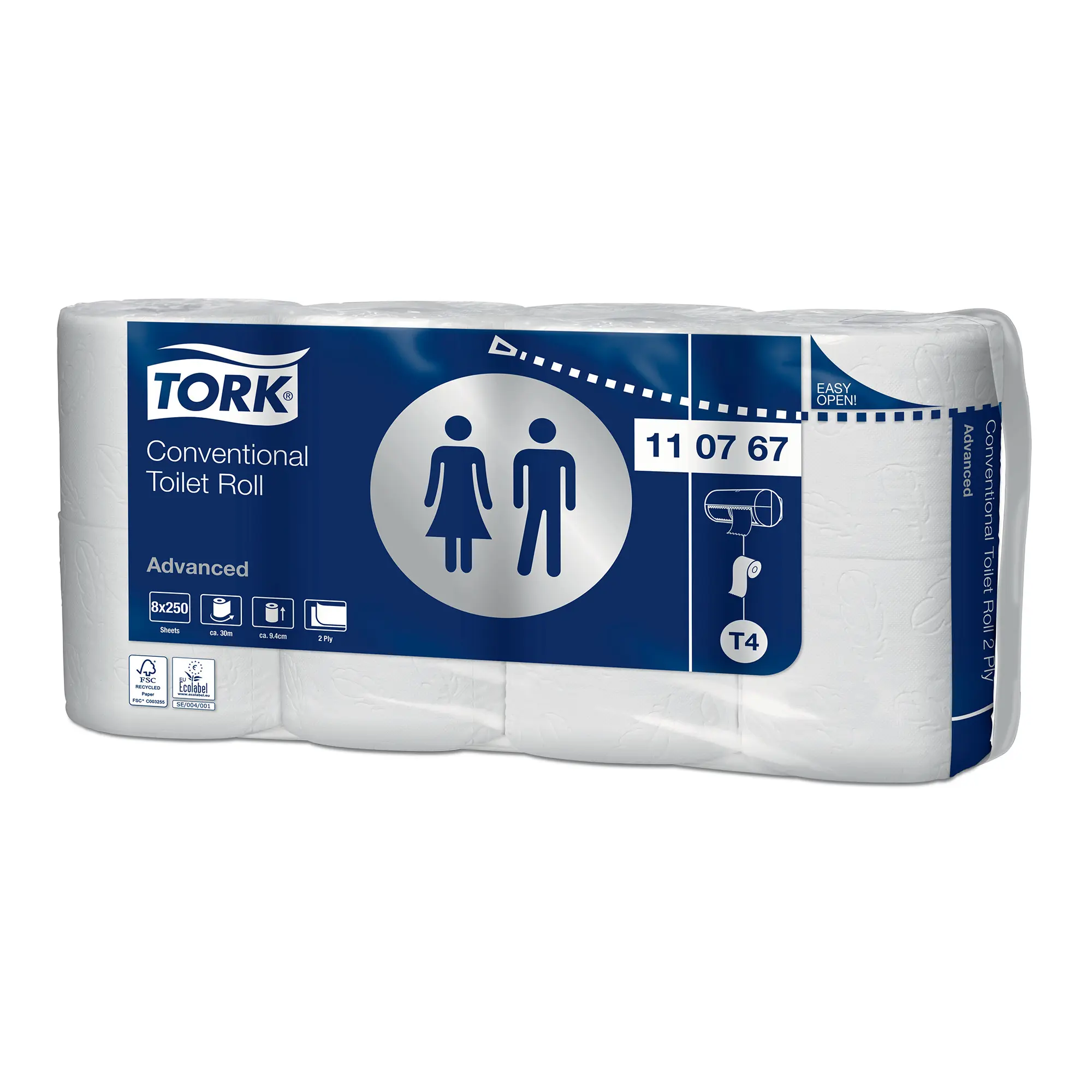 Tork Advanced Toilettenpapier Kleinrolle T4 2-lagig 250 Blatt