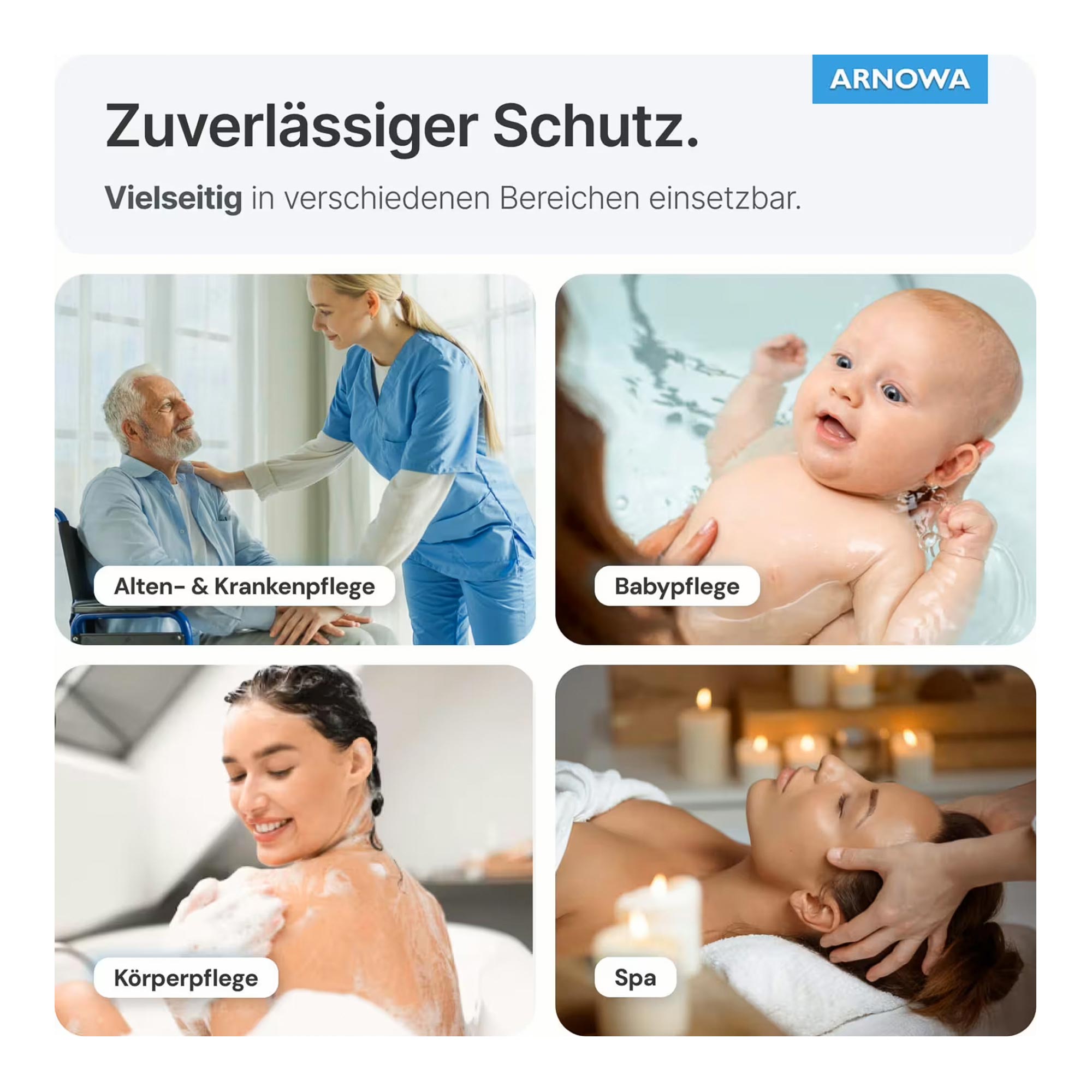 ARNOMED Einmalwaschhandschuhe Spunlace Vlies mit PE-Innenbeschichtung