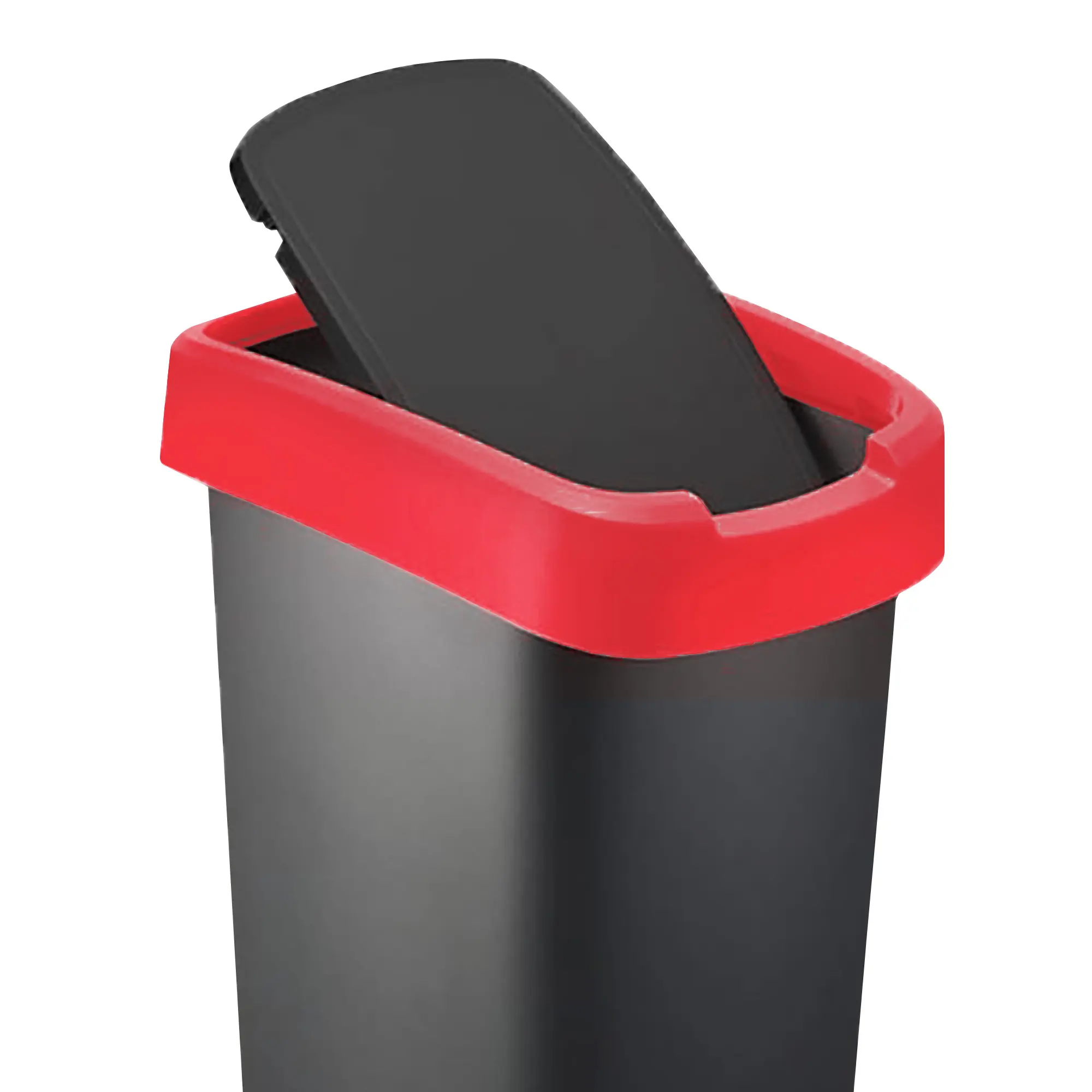 RothoPro Twist Abfallbehälter 50 Liter schwarz/rot Schwingfunktion 59135438