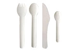 Einweg-Besteck Set weiß aus Kunststoff mit Gabel, Löffel, Messer und Teelöffel, Artikelnummer 106162