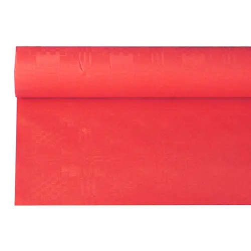 PAPSTAR Papiertischtuch mit Damastprägung 6 m x 1,2 m rot