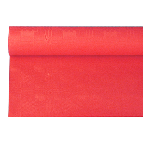 PAPSTAR Papiertischtuch mit Damastprägung 6 m x 1,2 m rot