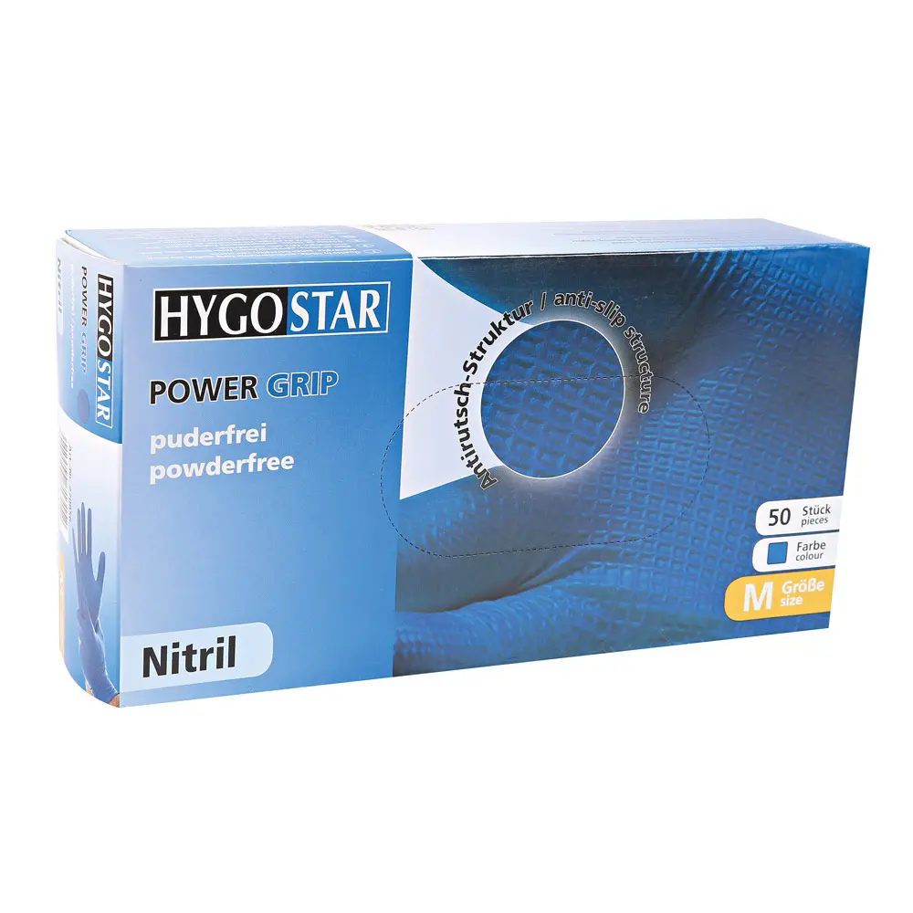 Hygostar Power Grip Nitrilhandschuhe blau puderfrei, VE 500 Stück