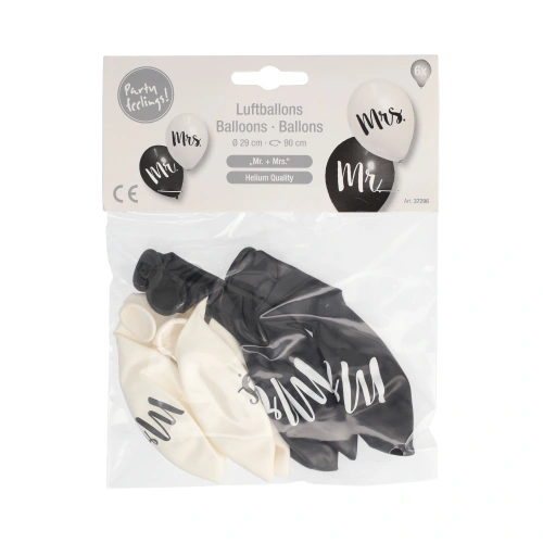 PAPSTAR Luftballons Ø 29 cm "Mr. + Mrs.", 12 x 6 Stück