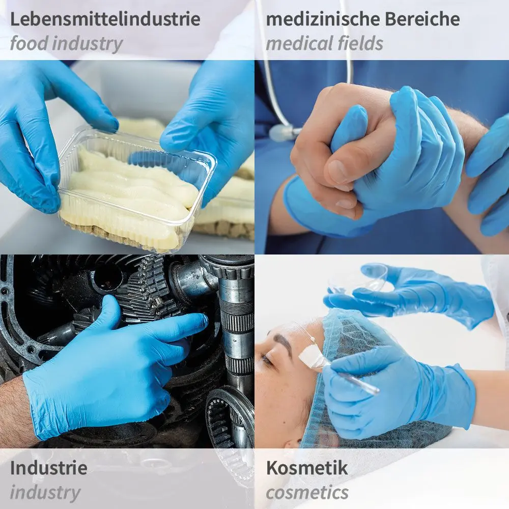 Hygostar Extra Safe Super Stretch Nitrilhandschuhe blau puderfrei, professionelle Einmalhandschuhe für Lebensmittelindustrie, medizinische Bereiche, Industrie und Kosmetik, VE 1000 Stück