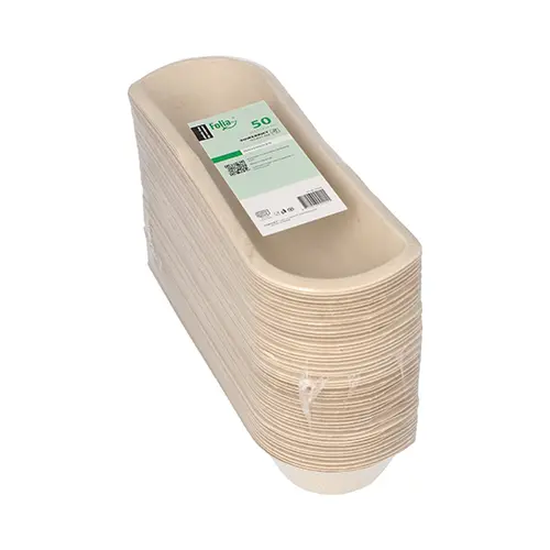 PAPSTAR Conpax (LM) Snacktrays Zuckerrohr 3,3 cm x 7,1 cm x 21 cm natur