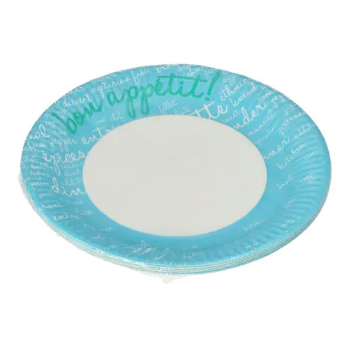 PAPSTAR Teller, Pappe rund Ø 23 cm blau "Table Pleasures", runder FSC-Pappteller Ø 23 cm, plastikfrei und lebensmittelecht, Artikel 89158 89382