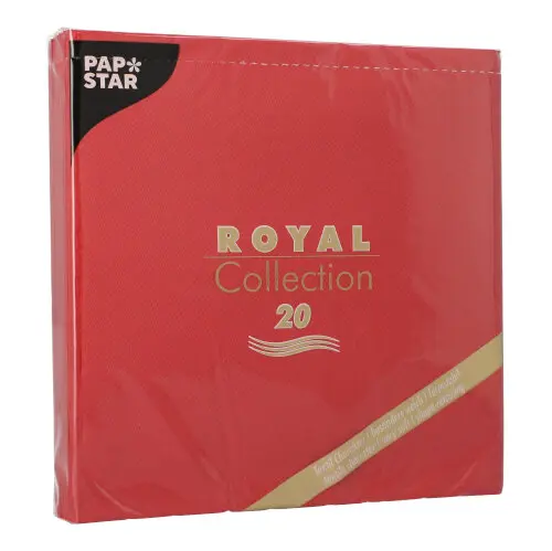 PAPSTAR Servietten "ROYAL Collection" 1/4-Falz 40 x 40 cm bordeaux, 8 x 20 Stück, Premium-Servietten in Stoffoptik, kompostierbar, Artikel 16915