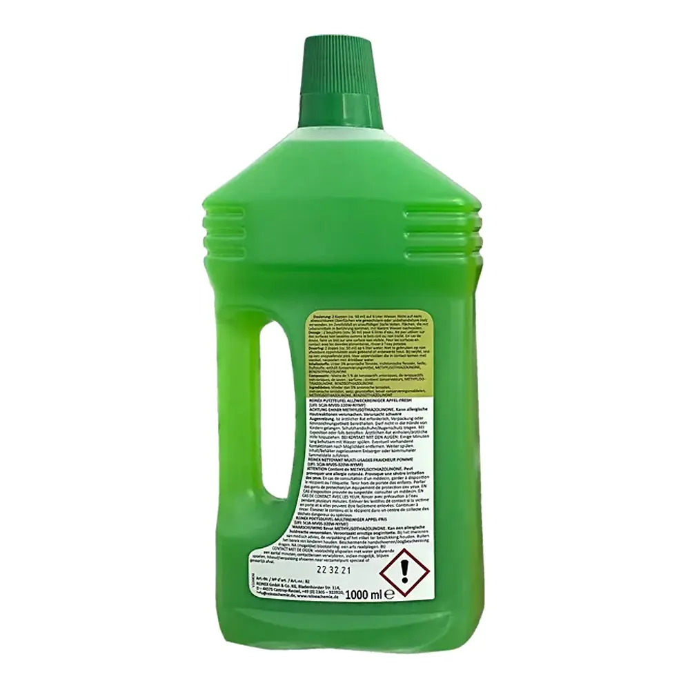 Reinex Putz-Teufel Allesreiniger Universalreiniger von Reinex, grüner Universalreiniger als Konzentrat in 1.000-ml-Flasche mit Griff und Etikett für die gründliche Reinigung im Haushalt, Art.-Nr. 223221