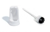 WC-Bürste mit weißem Halter, robuste Toilettenreinigungsbürste mit schwarzem Bürstenkopf für hygienische WC-Reinigung