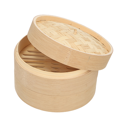 PAPSTAR Dampfgarer Bambus "ASIA" Ø 18 cm, 13,5 cm 3-teilig, 8 x 1 Stück