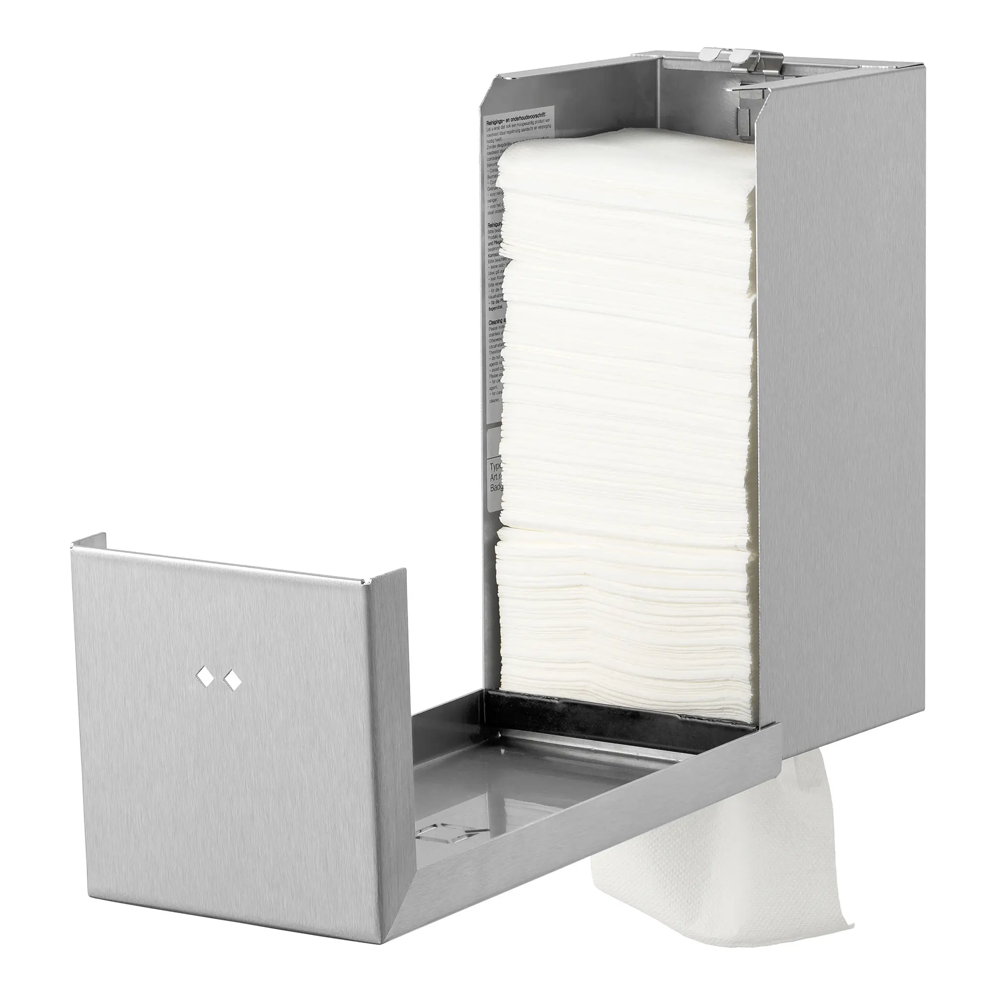 Qbic-line Toilettenpapierspender Einzelblatt QTT2 SSL Edelstahl matt Edelstahlfront abschliessbar 6995