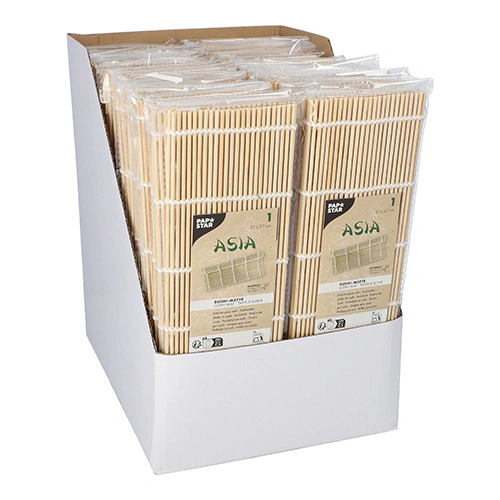 PAPSTAR Sushi-Matte Bambus "ASIA" 27 cm x 27 cm natur, 50 x 1 Stück