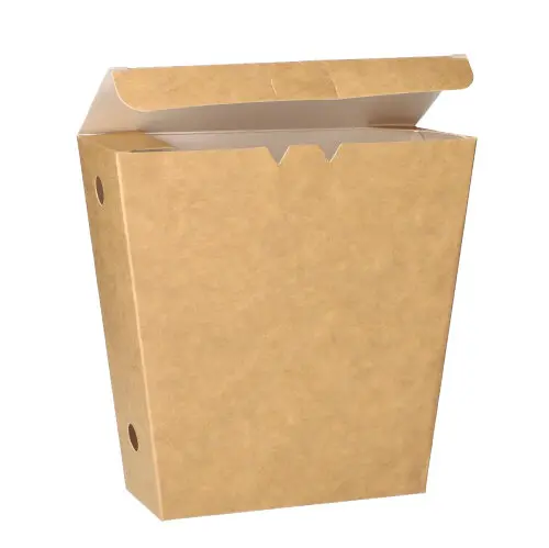 PAPSTAR Pommes-Frites-Schütte, Pappe "pure" 4,3 cm x 14,5 cm x 11 cm braun mit Klappdeckel