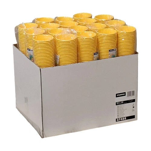 Starpak Trinkbecher, Pappe "To Go" 0,2 l Ø 8 cm, 9,2 cm gelb, 20 x 50 Stück