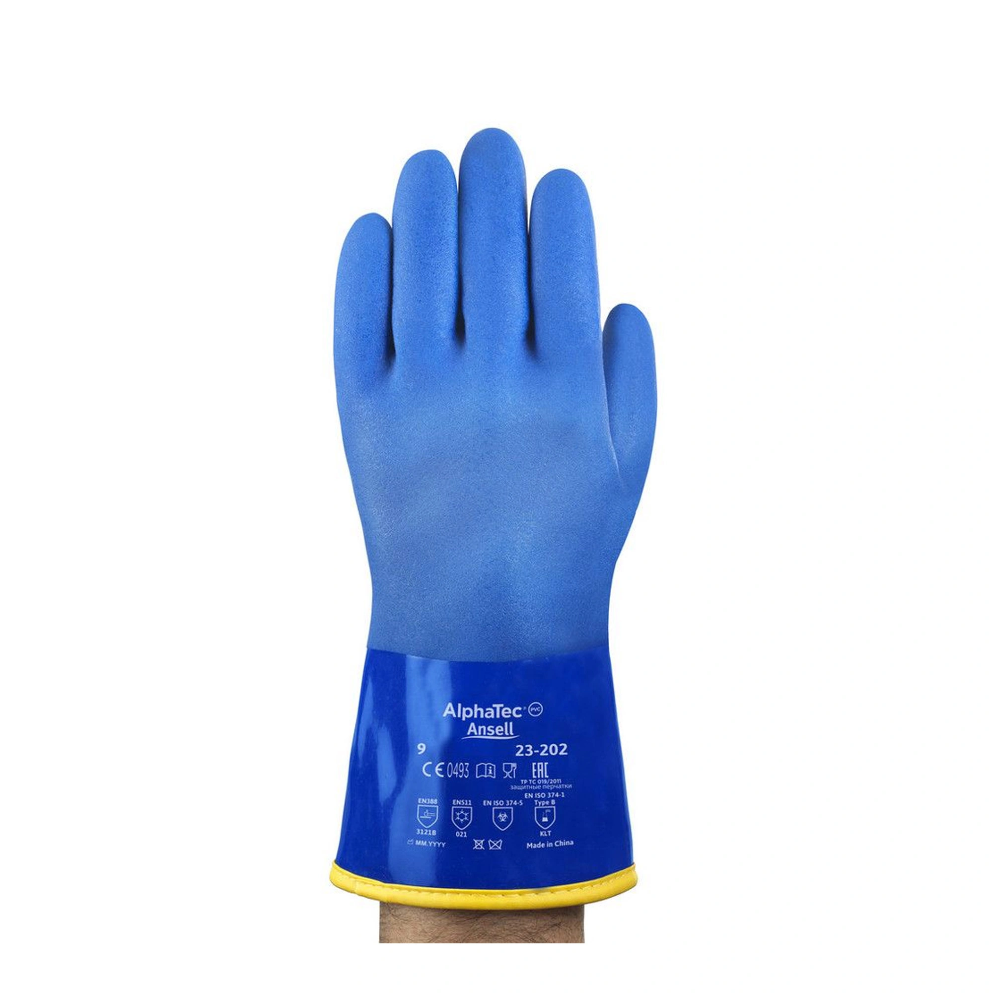 Ansell AlphaTec 23-202 Kälteschutzhandschuhe mit PVC-Beschichtung blau, VE 6 Paar