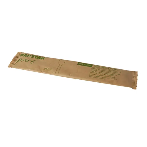 PAPSTAR 50 Löffel, Holz "pure" 16 cm einzeln verpackt in Papierbeutel