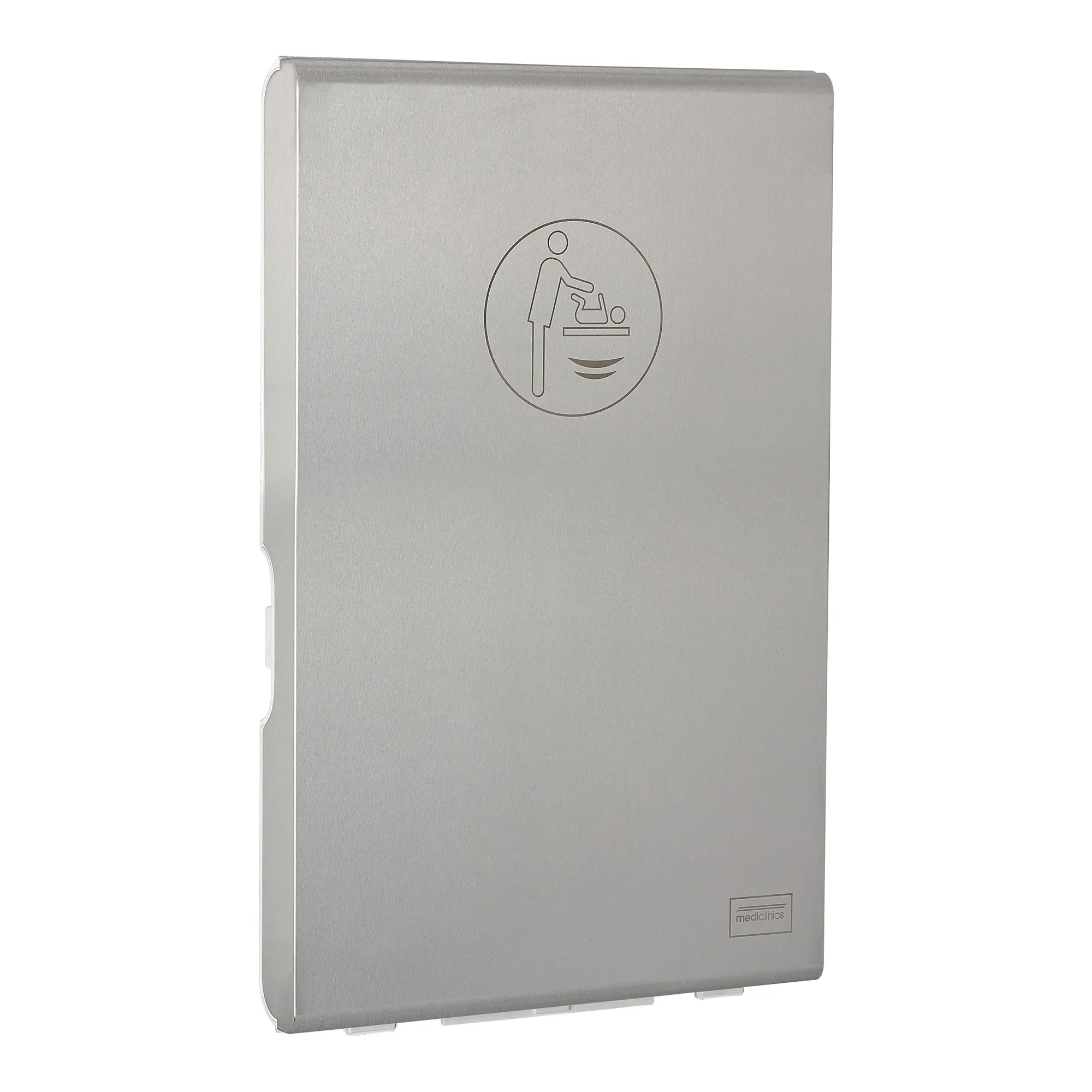 Mediclinics Baby-Wickeltisch vertikal CP0016V aus Edelstahl, klappbarer Wickeltisch für öffentliche Waschräume und Gastronomie, Artikelnummer CP0016V