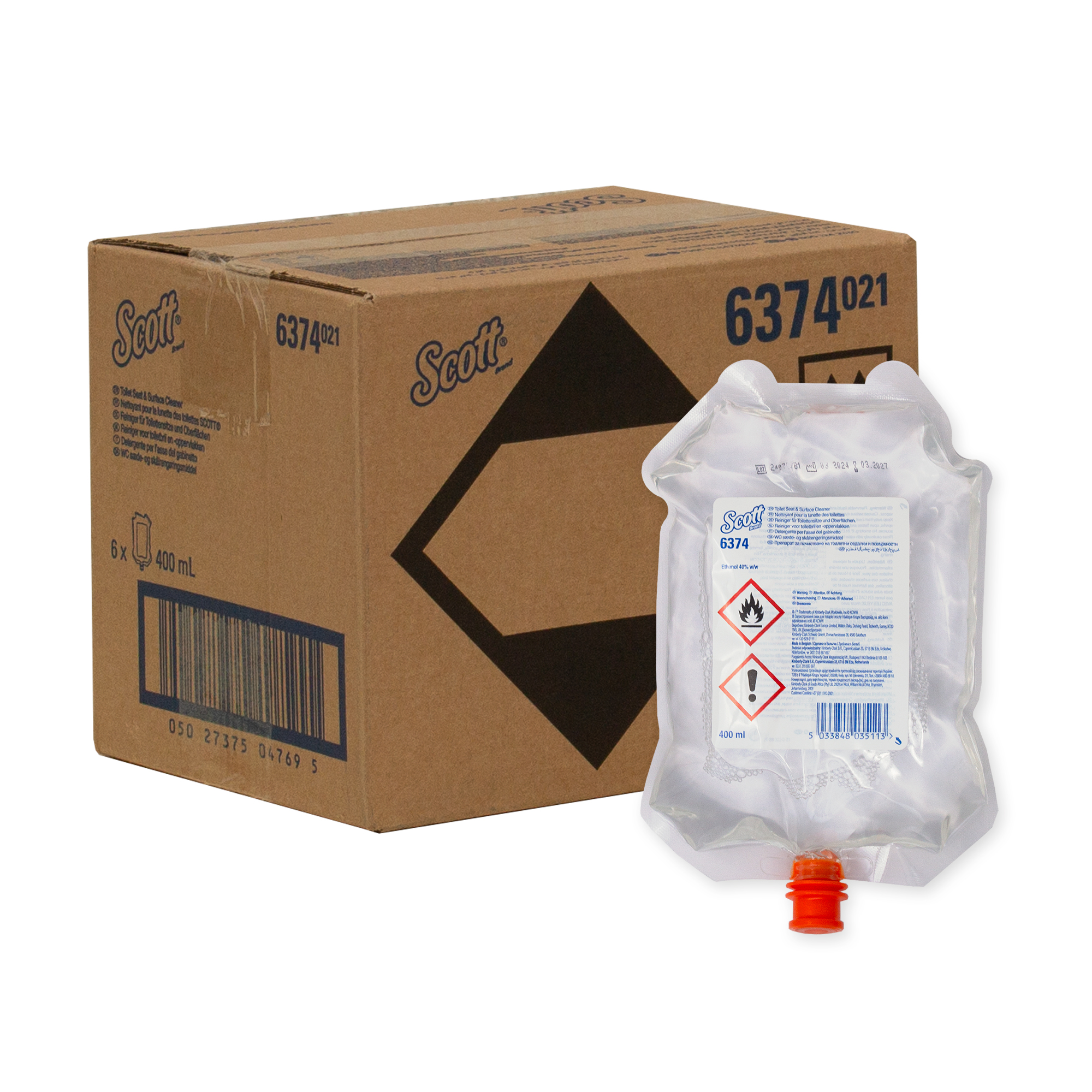 Scott 6374 Toilettensitzreiniger u. Oberflächenreiniger 6x400 ml