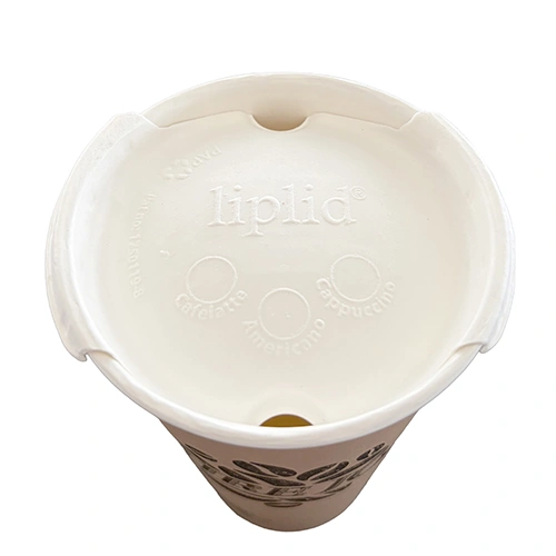 PAPSTAR Deckel für Trinkbecher Zuckerrohr Ø 9 cm weiß "liplid", 20 x 50 Stück