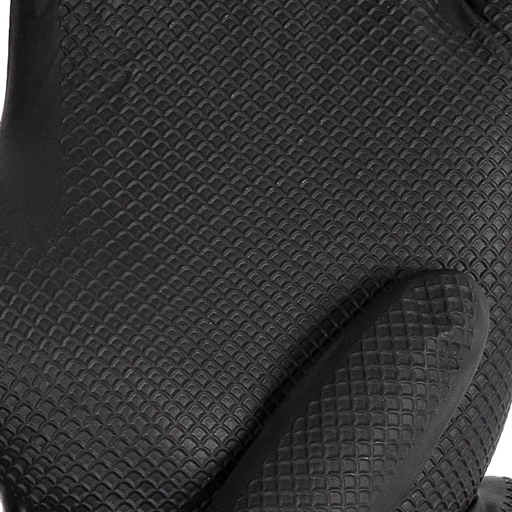 Hygostar Power Grip Long Nitrilhandschuhe schwarz puderfrei mit langer Stulpe und griffiger Fischschuppen-Struktur für Gastronomie und Industrie, VE 500 Stück