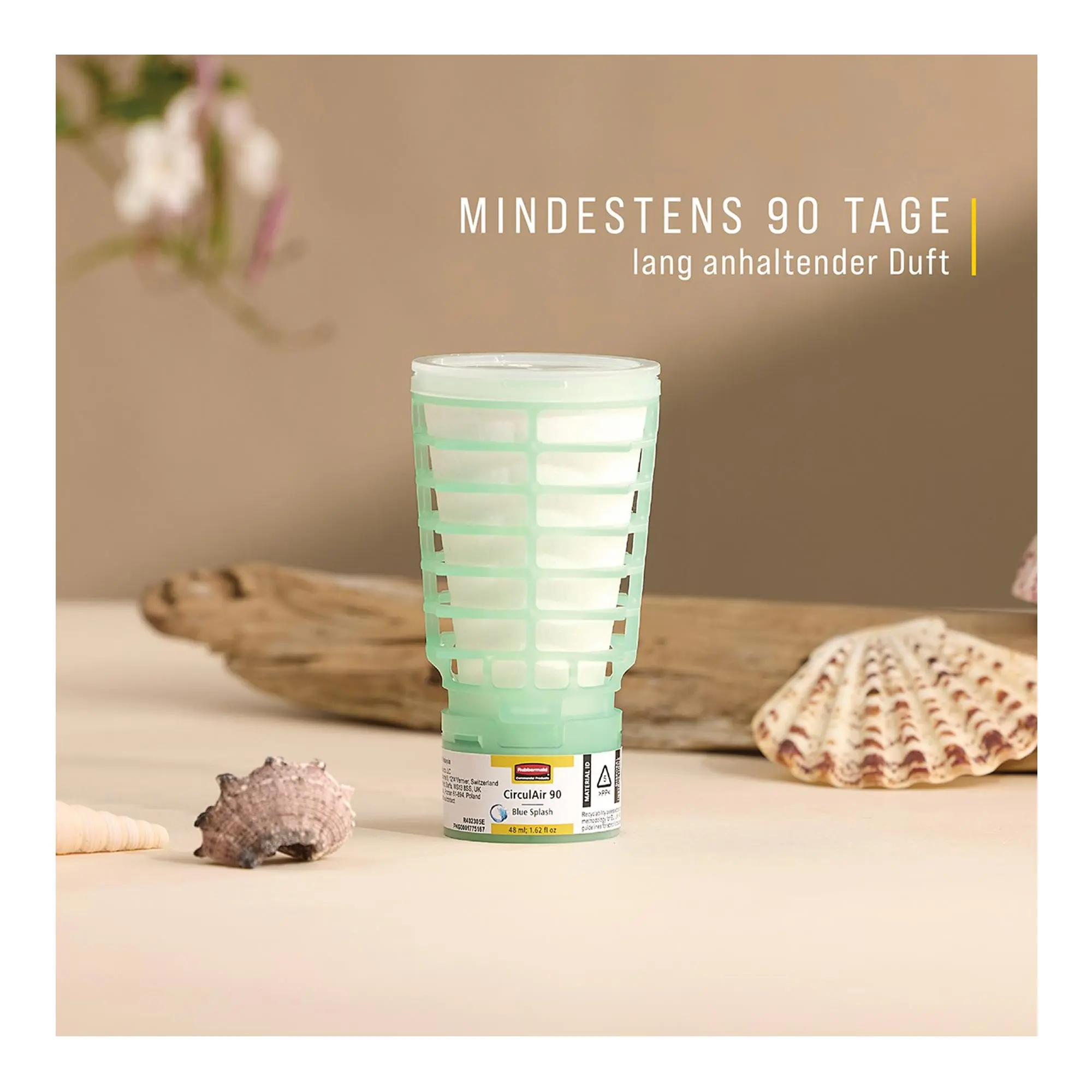 Rubbermaid CirculAir 90 Duftspender Nachfüllset Blue Splash für den CirculAir 90 Duftspender, maritim-frischer Raumduft mit mindestens 90 Tagen Wirkdauer, Rubbermaid