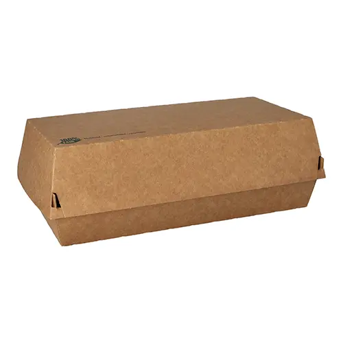 PAPSTAR Baguetteboxen, Pappe "pure" 7,5 cm x 10,7 cm x 22 cm braun "100% Fair" groß