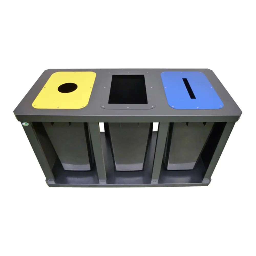VAR Wertstoffsammelstation Tetris 3-fach, 3 x 58 Liter 3er-Mülltrennsystem 2042