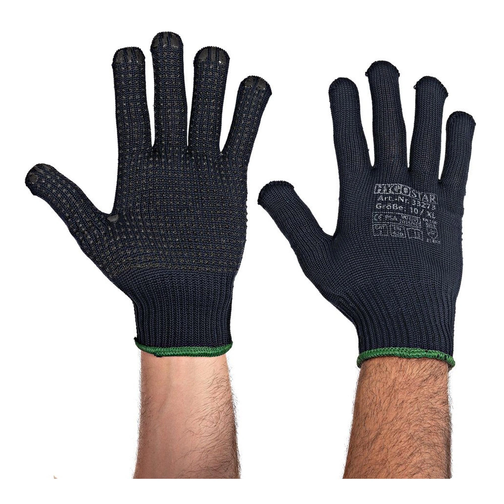 Hygostar Pearl Feinstrickhandschuhe mit PVC-Beschichtung schwarz, VE 120 Paar