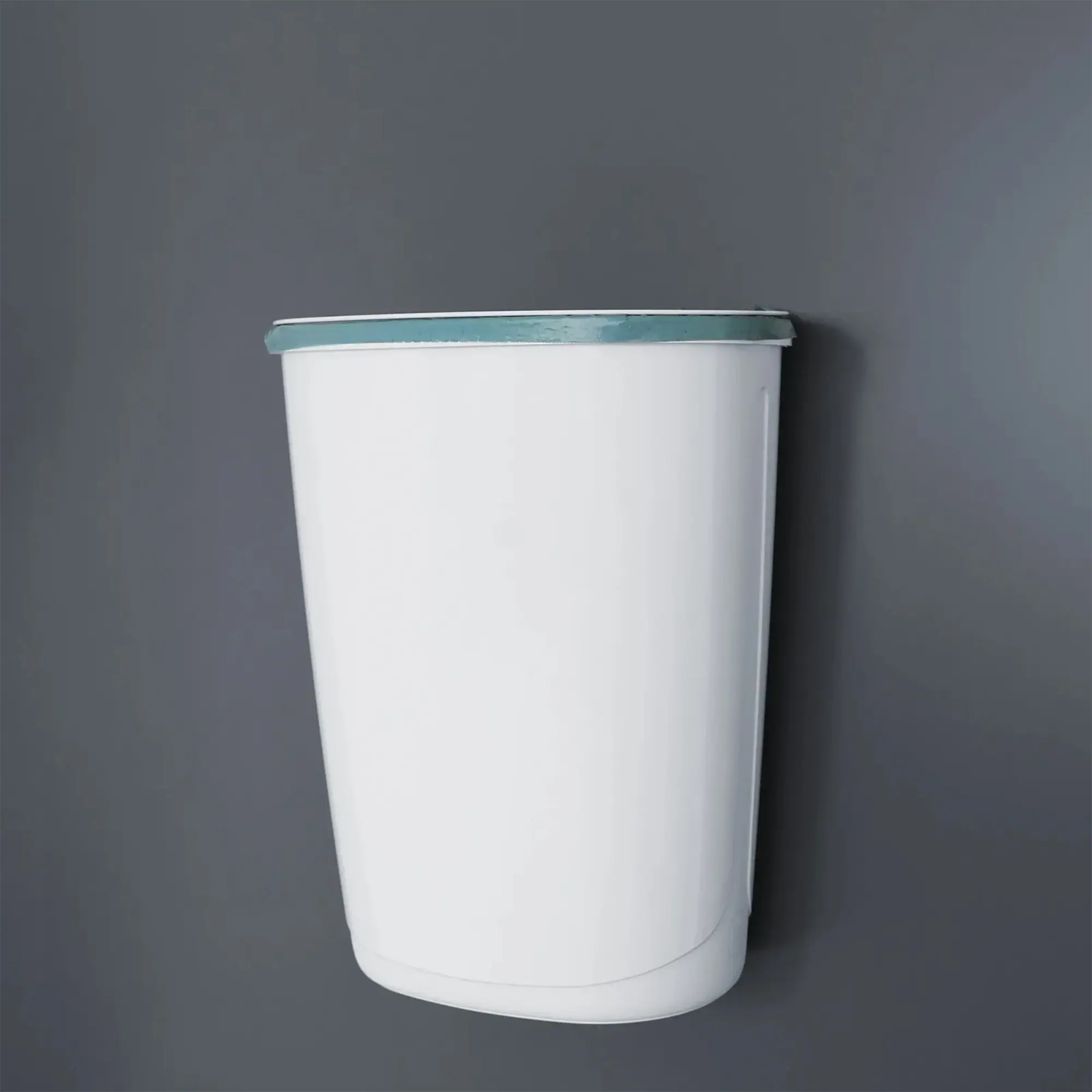 SEMYtop Mülleimer 32 Liter Kunststoff glänzend in Weiß, offener Abfallbehälter zur Wandmontage oder als Standmodell für Sanitärbereiche, Art.-Nr. 61033