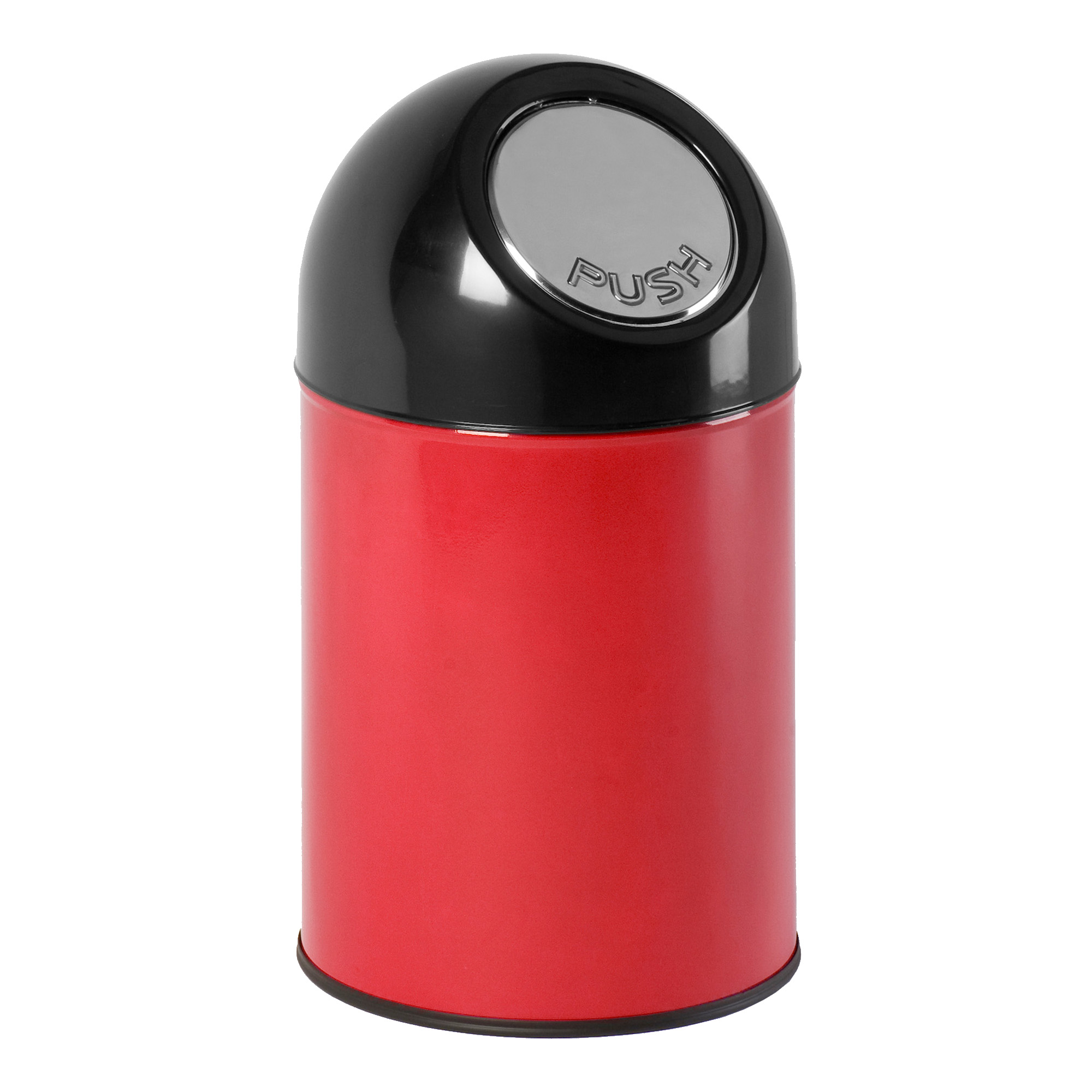 V-Part Abfallbehälter Edelstahl-Pushklappe 30 Liter rot/schwarz 31034260_1