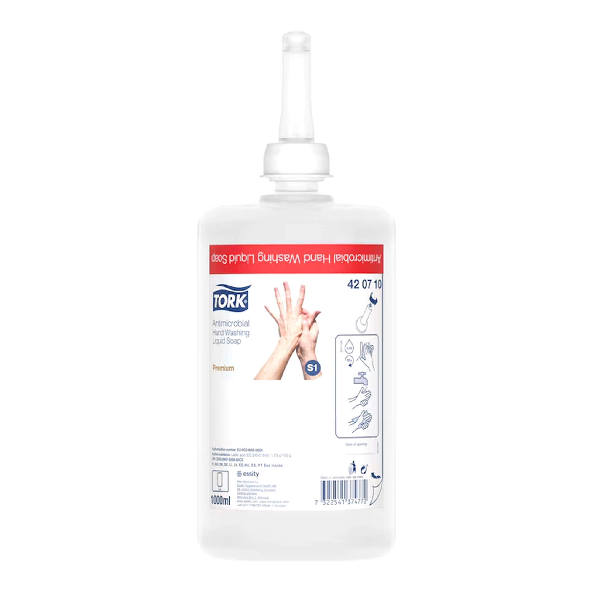 Tork 420710 antimikrobielle Flüssigseife zur Händedekontamination S1 6 x 1000 ml