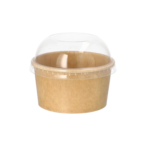 PAPSTAR Eisbecher, Pappe rund 200 ml Ø 9,2 cm, 5 cm braun, 10 x 50 Stück