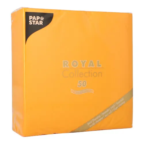 PAPSTAR 50 Servietten "ROYAL Collection" 1/4-Falz 40 cm x 40 cm orange