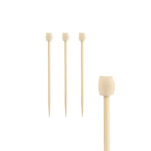 PAPSTAR Fingerfood - Picker 7 cm "Drum", 10 x 100 Stück aus Bambus, nachhaltige Fingerfood-Spieße für Buffet, Party und Catering