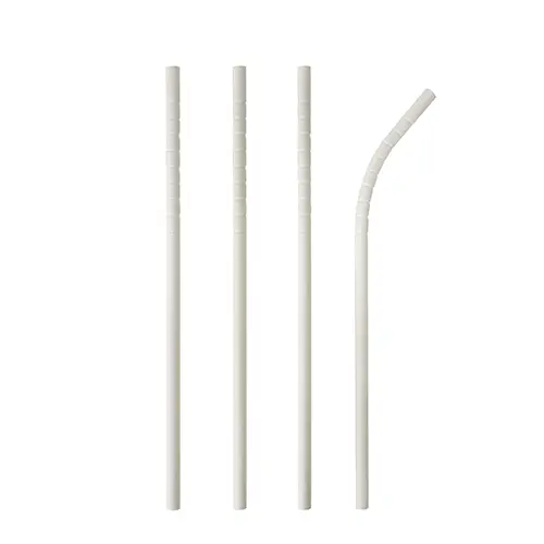 PAPSTAR Trinkhalme Papier "pure" Ø 6 mm, 20 cm weiß flexibel in Weiß, umweltfreundliche Papiertrinkhalme für Cocktails, Limonaden und Softdrinks, FSC-zertifiziert, Art.-Nr. 88071