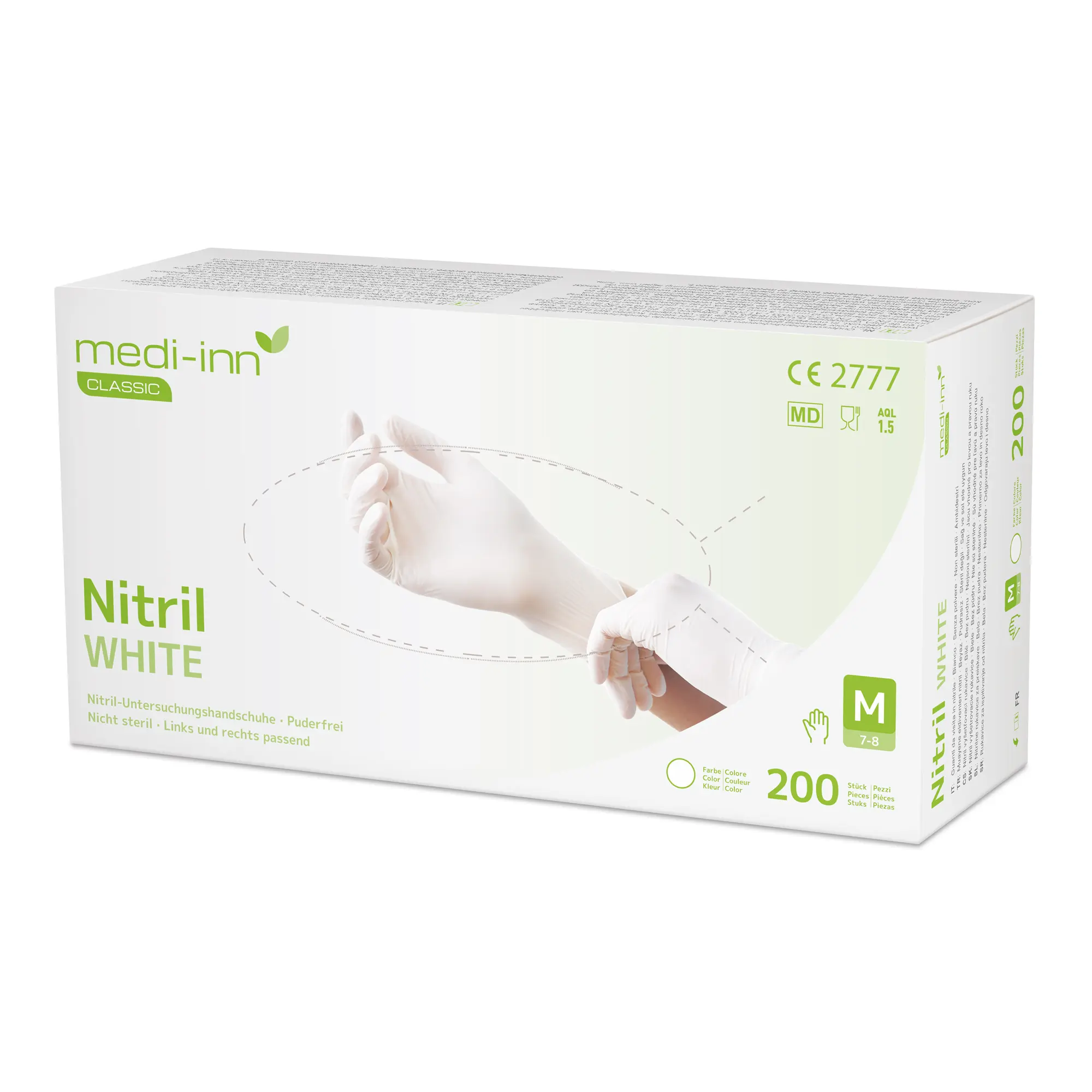 Medi-Inn Einmalhandschuhe Nitril white, puderfrei Big Box VE 2000 Stück