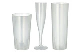 Trinkbecher und Sektglas aus transparentem Kunststoff, wiederverwendbare Partybecher in verschiedenen Größen, Artikelnummer 3er-Set-Kunststoffbecher