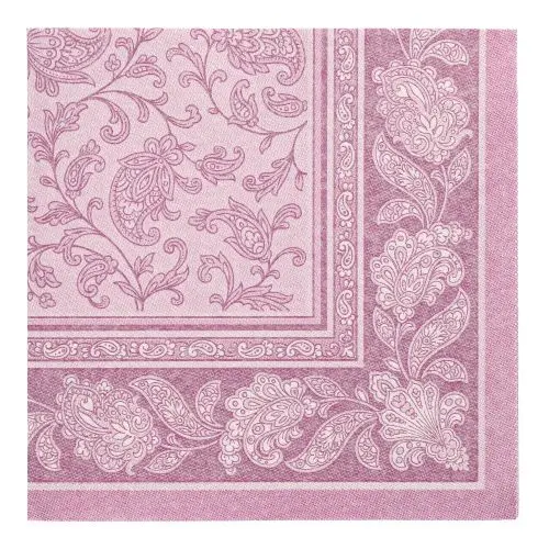PAPSTAR Servietten "ROYAL Collection" 1/4-Falz 40 x 40 cm lila Ornaments mit pflanzlichem Rankenmuster aus stoffähnlichem Premium-Tissue, FSC-zertifiziert, 8 x 20 Stück, Art.-Nr. 37357