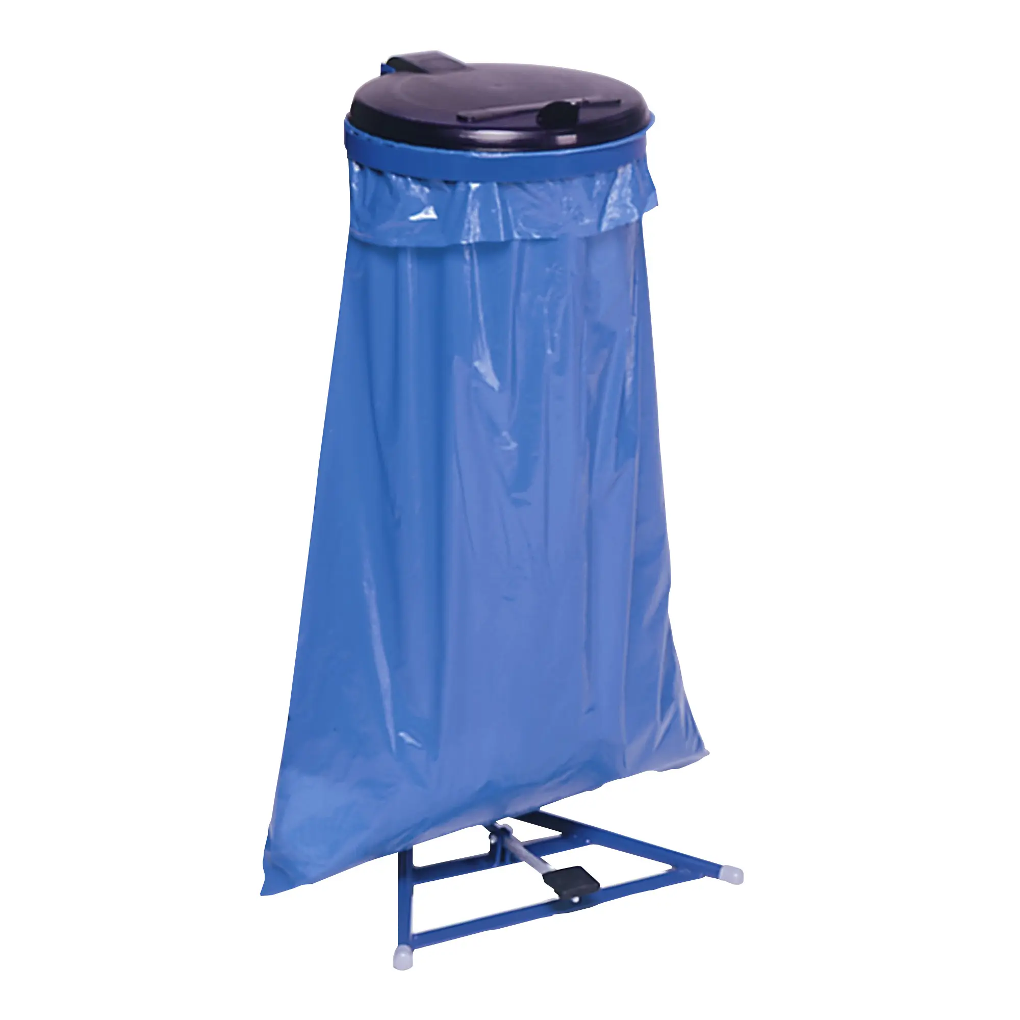 VAR Blauer Müllsackständer Fußpedal, Kunststoff-Deckel, 120 Liter 10205_1