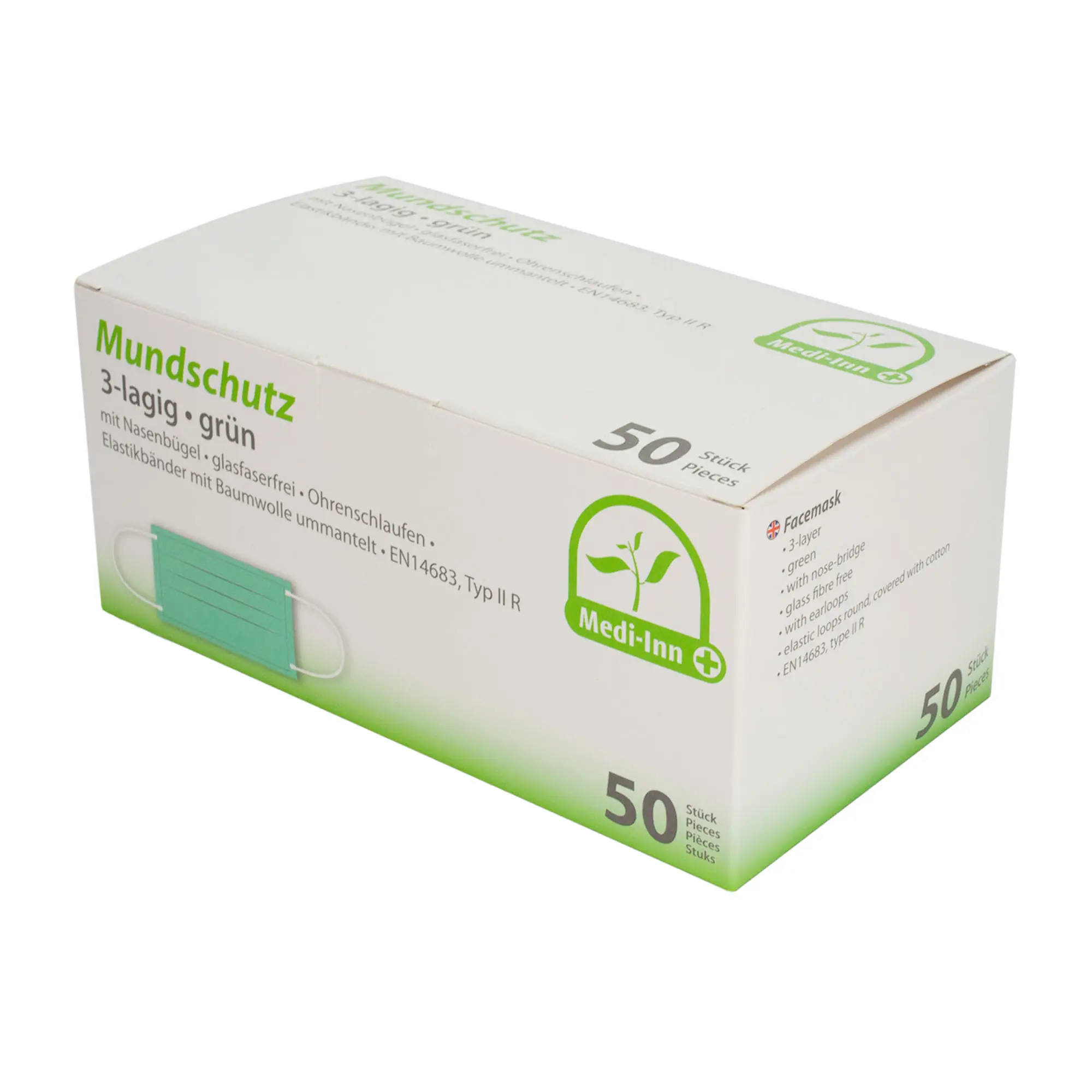 Medi-Inn Mundschutz, medizinische Gesichtsmaske Typ IIR, 500 Stück