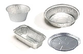 Alu-Schalen und Alu-Backformen Set mit runder, eckiger und flacher Form für Ofen, Catering und Take-away, stapelbar und lebensmittelecht, Artikelnummer 0001