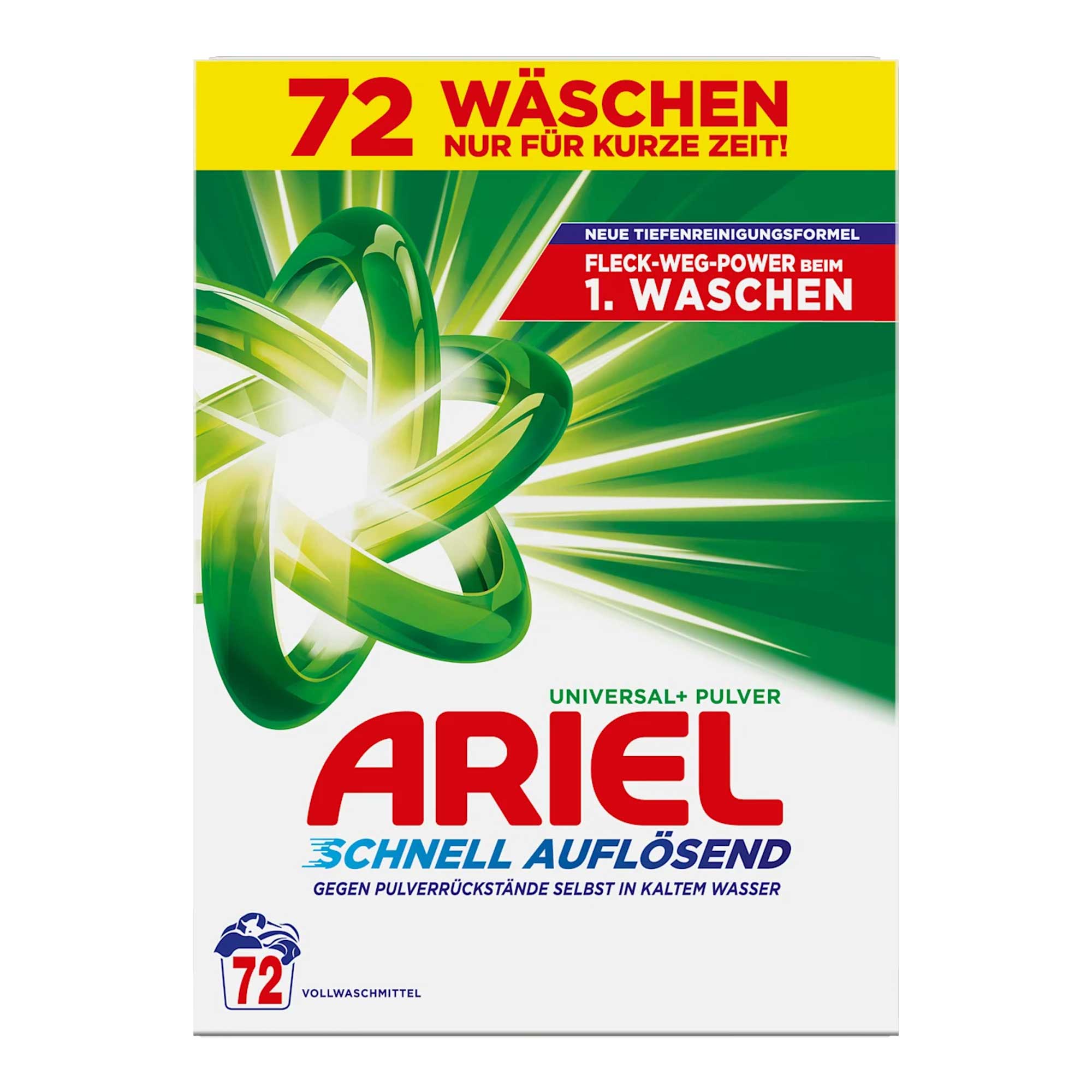 Ariel Vollwaschmittel Pulver für 72 Waschladungen