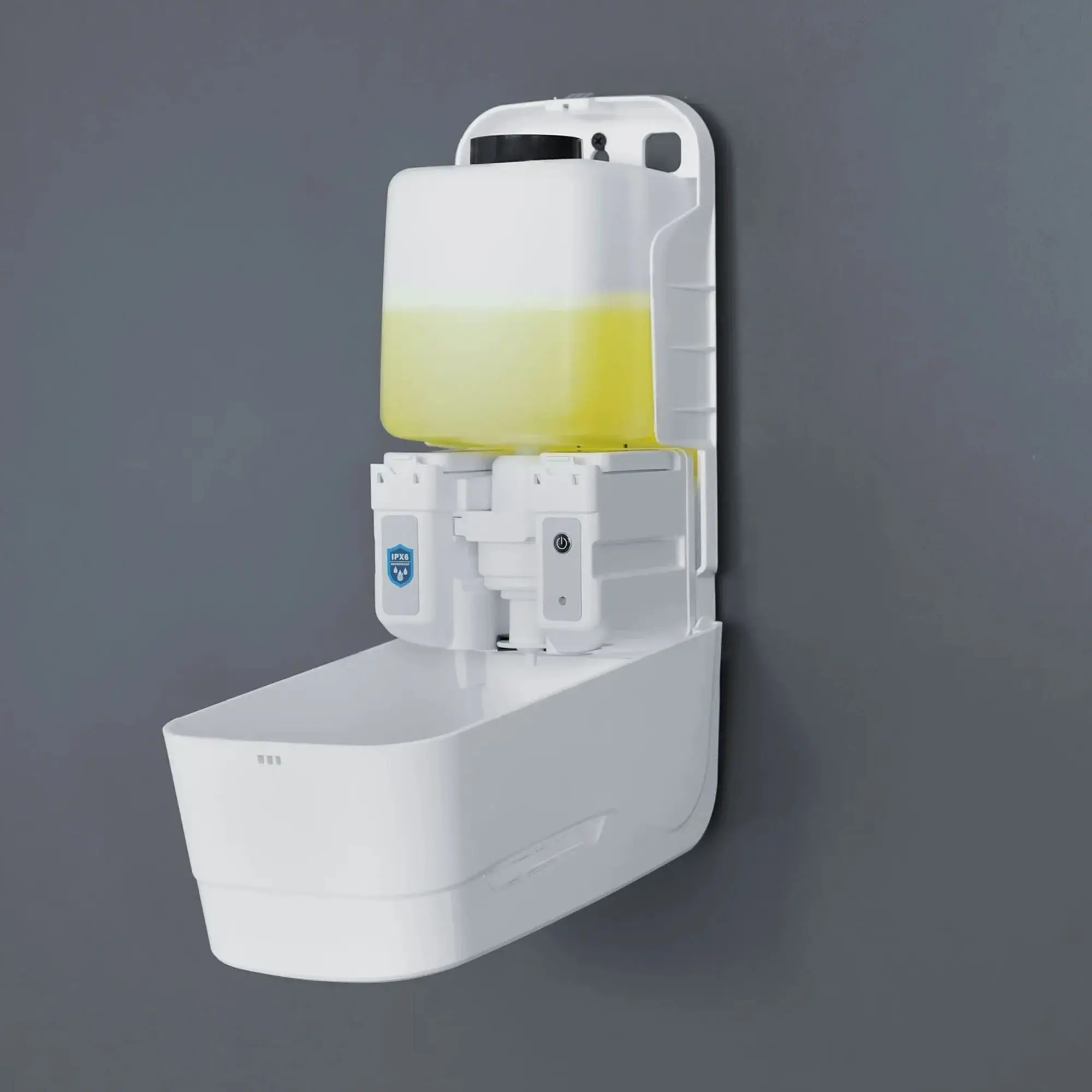 SEMYtop Sensor Schaumseifenspender 1000 ml Kunststoff, automatischer, berührungsloser Schaumseifenspender zum Nachfüllen, Wandmontage für Hygienebereiche, Schwarz oder Weiß, SEMYtop