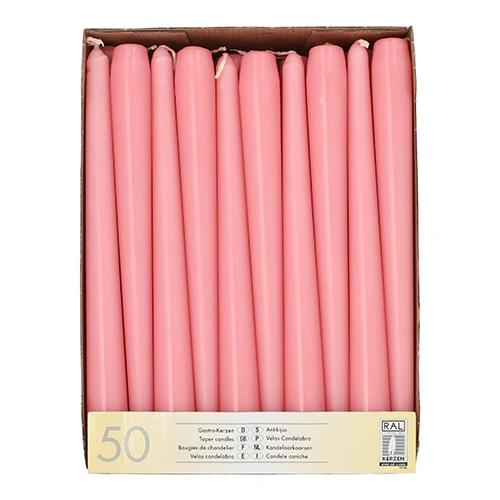Starpak Leuchterkerzen Ø 2,2 cm, 25 cm rosa, 2 x 50 Stück