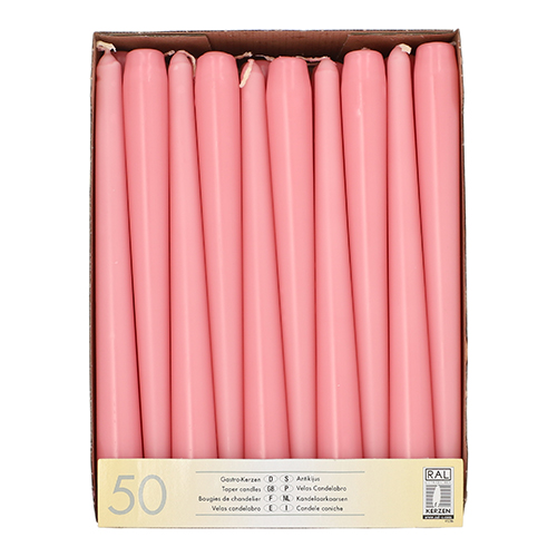Starpak Leuchterkerzen Ø 2,2 cm, 25 cm rosa, 2 x 50 Stück
