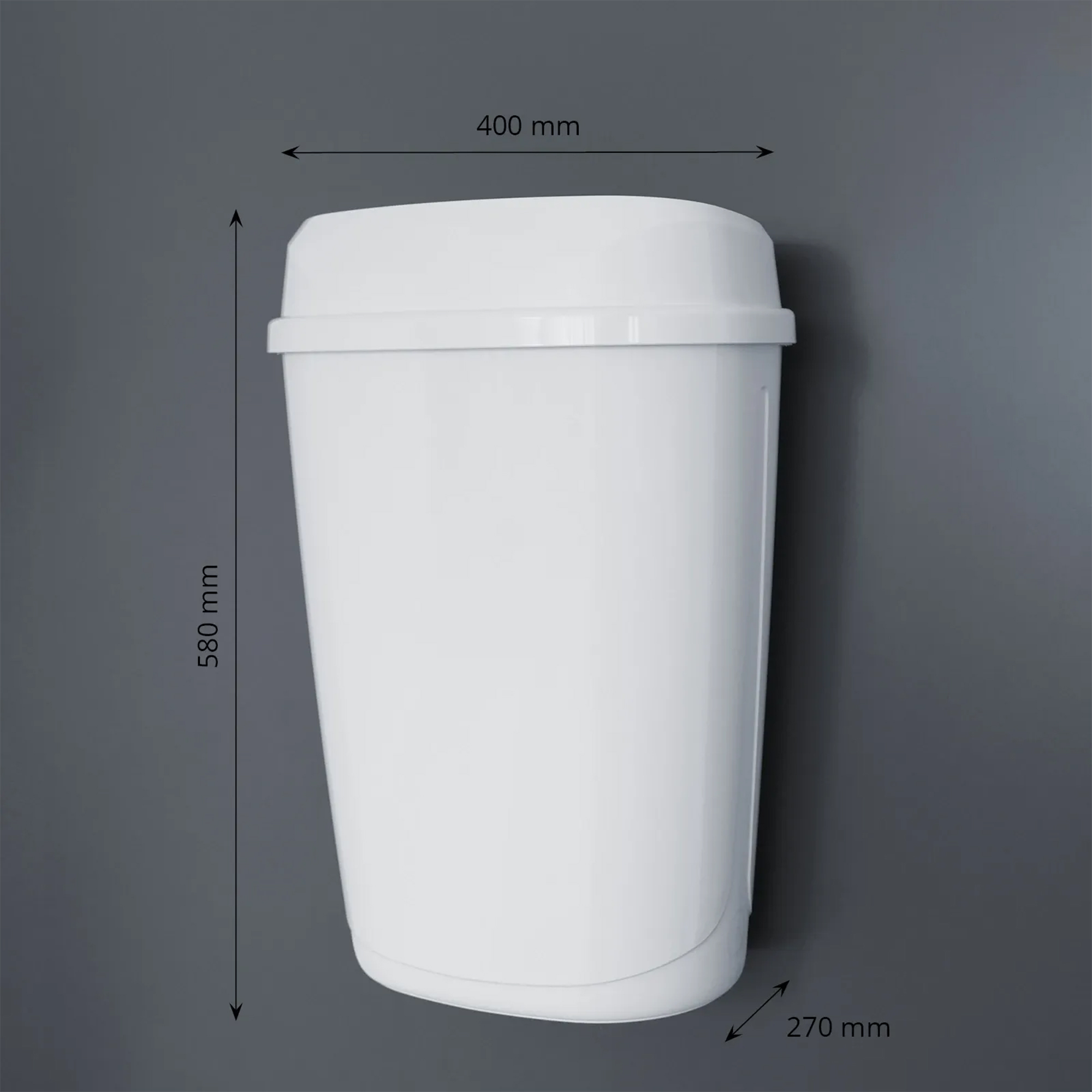 SEMYtop Mülleimer 32 Liter Kunststoff glänzend